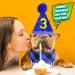 Amaxiu Dog Birthday Party Set Boy Dog Birthday Bandana Hat with 8 Bling Number Pet Happy Birthday Supplies Glitter Hat Plaid Bandana for Small Medium Large Dogs (Blue) - Buy Online on GoSupps.com
