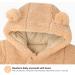 Baby Winter Snowsuit Romper with Hood | Thick & Warm Outerwear Set for Boys & Girls | Brown | 3-6 Months - Buy Online on GoSupps.com