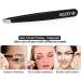 Professional Stainless Steel Eyebrow Tweezers for Precision Plucking and Ingrown Hair Removal - Black - Buy Online on GoSupps.com