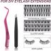 FADVAN Pink Stainless Steel Lash Applicator Tool Set - 2 Pcs Cluster Lash Tweezers with Eyebrow Tweezers for DIY Eyelash Extensions - Buy Online on GoSupps.com