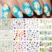 Daisy Nail Art Stickers Decals Flower Nail Stickers Water Transfer Nail Decals Slider Spring Summer Nail Decorations Accessories for Women Girls 12 Sheets (Daisy)