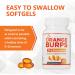 Orange Burps D-Limonene Softgels | Digestive Health Supplement | Non-Harmful Acid Reflux Relief | 500mg Easy-to-swallow Capsules | Gluten-Free - 40 Count - Buy Online on GoSupps.com