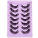 7 Pairs FANXITON 5D Natural Faux Mink Fluffy Cat Eye False Eyelashes - Wispy Curly Extensions - C-18MM-10 - Buy Online on GoSupps.com