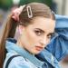 18 Piece Black White Checkerboard Hair Barrettes Set for Women and Girls - Elegant Geometric Hair Clips - Vintage Hair Accessories - Black White Plaid Glitter Hair Pins - Buy Online on GoSupps.com