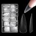 504pcs False Fake Nail Tips Pre-Buff Long Almond for Acrylic LEA-SHALL Soft Gel PMMA No File Matte Tip Break Resistant Clear Full Cover Nails Traceless Artificial Press On Kit Extension Set 504pcs Pre-Buffed Long Almond with Box