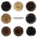 FESHFEN 100% Human Hair Messy Bun - Curly Hair Scrunchie Updo Extension 4P27# Brown Mixed Blonde - Buy Online on GoSupps.com