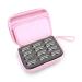 CASEMATIX Clipper Guard Holder with 12 Clipper Blade Case Slots Compatible with Oster Clippers, Andis Clipper Blades, BaBylissPRO Blades, Wahl Blades with Metal Blade Holder Top Pocket - Case Only Pink