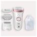 Braun Silk- pil 9 Epilator for Women - Ultimate Hair Removal Solution with Wax Alternative Body Massage Attachments and Travel Bag (Model 9-720) - White/Rose Gold - Buy Online on GoSupps.com