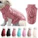 FAMKIT Pet Dog Turtleneck Knitting Sweater Coat Pet Dog Clothes Warm Pullover Knitwear(Only Suitable for Small or Medium-Sized Dogs//Large Dogs Don't Buy!!!) Light Pink XL