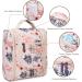 Women's Beige Flamingo Travel Hanging Toiletry Wash Bag | Medium Cosmetic Organizer - Buy Online on GoSupps.com