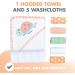 Mother's Choice Hooded Baby Towel Set with 5 Face Cloths | Lightweight Cotton Rich Absorbent | Large 75x75cm Baby Bath Towel for Newborn Boys and Girls | Turtle Design - Buy Online on GoSupps.com