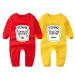 culbutomind Baby Twins Bodysuit Ketchup Mustard Newborn Baby Outfits Unisex Romper Infant Jumpsuit red yellow 3-6 Months