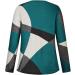 Iuhan Women's Geometric Color Block Crewneck Sweatshirt - Green - 3X-Large - Buy Online on GoSupps.com