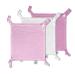 Baby Luxe 5-in-1 Mini Muslin Square Bib Toy Holder Washcloth Comforter - With Clip Attachment For Baby Bag Pacifiers Teething Toys and More (Set of 3) (23_23_cm Baby Pink Medium Pink White) 23_23_cm Baby Pink Medium Pink White