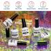 RARJSM Shell Glitter Top Coat Gel Nail Polish Set - 6 Iridescent Colors for Home Salon - Clear Green Purple Red Blue - Glossy Mirror Shine - Soak Off LED UV Curing - Buy Online on GoSupps.com