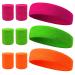 Lamek 9stk neon welding band Set 80s headband 3 colors 80s sports chop with bracelet retro party accessories for women men sport carnival carnival St. Patrick's day pink green orange