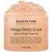 Majestic Pure Mango Butter Body Scrub - With Biotin, Collagen, Stem Cell - Exfoliating Salt Scrub to Exfoliate and Moisturize Skin - Deep Skin Cleanser - Natural Skin Care for Men and Women - 10 oz