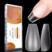 360PCS Short Coffin Nail Tips Full Cover Clear Nail Tips 15 Kinds Sizes Double-Sided Matte No File Frosted Nail Tips for Gel Extensions Acrylic Nail Tips Nail Extensions False Nails 06-360pcs Short Trapezoidal Shaped
