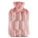 samply Hot Water Bottle with Luxury Cosy Faux Fur Cover 2L Hot Water Bag for Hand Feet Warmer Neck and Shoulder Pain Relief Pink