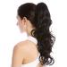 WIG ME UP - N399-V-1B hairpiece braid ponytail long slightly curled curly black 45 cm velvet black (1B)