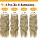 Hair Clip-In Extensions - Long Double Weft Synthetic Blonde Braid 50cm | Cheap Full Head 4-Pcs Wig with Highlights for Women - Buy Online on GoSupps.com