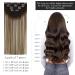 Vivien Clip-In Hair Extensions - Real Remy Balayage Dark Brown to Light Brown Ombre - 40cm 7pcs 120g - 16 Inch Quality & Easy to Use - Buy Online on GoSupps.com