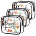 Clear Toiletry Bag 3 Pack Travel Makeup Cosmetic Bag Waterproof Travel Bags PVC Clear Travel Toiletry Bag Carry On Travel Bags for Toiletries for Men and Women Travel Business Bathroom (Beach)