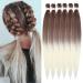 Easy Braid Pre Stretched Braiding Hair 32 Inch 6packs Natural Hair Kanecalon Braiding Hair Yaki Texture Free Hot Water Setting Braid Crochet Hair Extensions (32 Inch 30-613#) 81cm-32 inches (6 Pack) 30-613#