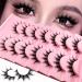 7 pairs false eyelashes manga lashes natural look artificial eyelashes anime fake lashes 15mm short cosplay lashes faux mink spiky false eyelashes eyelashes (7p-009) 7p-manga-009