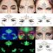 Euphoria Face Jewels Gems + Chunky Glitter Stickers - Luminous Rhinestones for Festivals, Raves, Cosplay - Halloween Glow in The Dark Silver Glitter - 4 Sheets + 10g - Buy Online on GoSupps.com