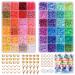 QUEFE 4800pcs Clay Beads for Bracelet Making Kit 48 Colors Flat Round Polymer Clay Beads Spacer Heishi Beads for Jewelry Making Kit for Girls 8-12 Preppy Gift Pack