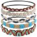 Teenitor Jewel Headband  Elastic Rhinestone Beaded headbands  Hippie Decorative Hair Ties  Boho Accessories for Ladies Women  5pcs