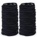 200 Pieces Women's Elastic Hair Bands Hair Scrunchies Bands for Girls 2 mm Black Seamless Elastic for Women Girls and Children