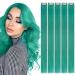 Runature Remy real hair clip in extensions teal 35cm invisible clip real hair extensions green 5 pieces 25g remy clip in hair extension real hair easy fit green color #teal 35cm-25g #teal