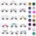 Duufin 15 Sets Face Jewels Stickers Face Gems Glitter Mermaid Face Crystal with 15 Boxes Chunky Face Glitter Temporary Tattoos for Festival Rave Carnival Party Vivid