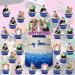 25pcs Cake Decorations with 24pcs Cupcake Toppers 1pcs Cake Topper for peso pluma Birthday Party Supplies