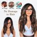 Invisible Wire Hair Extension 20 Synthetic Wavy Hairpiece Chestnut Brown with Blonde Highlights - Buy Online on GoSupps.com