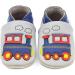 Dotty Fish Soft Leather Baby Shoes, Grey Train Design | Non-Slip Suede Soles | 0-6 Months to 4-5 Years | Toddler Boys' Footwear - Buy Online on GoSupps.com