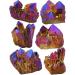 Buy Kyeygwo Natural Mountain Crystal Titanium Coated Quartz Cluster - Irregular Violet Healing Reiki Stone for Home D cor | 60x34x12mm - 98x78x60mm - Buy Online on GoSupps.com
