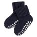 FALKE Unisex Baby Catspads Cotton Slipper Socks Soft Blue White More Colours Thick Warm Plain With Printed Silicone Nubs On Soles For An Improved Grip 1 Pair 74-80 Blue (Dark Marine 6170)