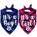 STMK It's A Boy It's A Girl Plaid Dog Bandana Pregnancy Announcement Plaid Dog Bandana Baby Announcement Plaid Dog Bandana Gender Reveal Photo Prop for Dog Puppy (Blue & Pink)