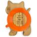 Eco-Friendly Bamboo Kitten Plate | Suction Cup Toddler Plate for Baby Led Weaning | Non-Toxic & Cool-to-Touch | Orange Cat Design - Buy Online on GoSupps.com