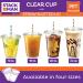 100 Sets - 16 oz. Clear Plastic Cups with Straw Slot Lid | Disposable PET Crystal Clear Cups with Lids - Buy Online on GoSupps.com
