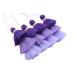 KONMAY 4pcs Tri-Layered Tassels with Hanging Loop for Jewelry Making, Clothing Purple 4pcs