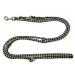 Dogeline Double Leash Practice line for medium dogs up to 45 kg over 39 colors very stable (2.80 m vegas) 2.80 m black and gray-green