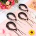BINQER 4 PCS Tassel Ponytail Hair Clips for Women Rhinestone Ponytail Holder Glitter Bun Clip Rhinestone Hair Holder for Birds Nest Rhinestone Barrettes Hair Bun Accessories For Bride Wedding Party - Buy Online on GoSupps.com