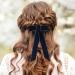 Minkissy Large Velvet Hair Bow Clips - Bowknot Hair Clip Velvet Hair Bow Barrettes Satin Ribbon Hair Bow Collection for Women Girls (Blue Edge) - Buy Online on GoSupps.com