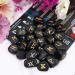Black Obsidian Rune Stones Set - Elder Futhark Alphabet Engraved Symbols for Chakra Balancing | 15-20 mm Stones with Pouch & Brochure - Buy Online on GoSupps.com