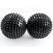 2x DBT skills hedgehog ball |Magnetic high stress acupressure ball |For stress relief or massage |against tension and for more concentration (biodegradable - black 47 mm) biodegradable - black 47 mm