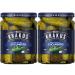 Krakus Pickled Dill Cucumbers 2 Jars - Sweet & Sour Taste - Crispy Gherkins - Delicious Condiment - Ready to Serve - 2 x 490g Glass Jar